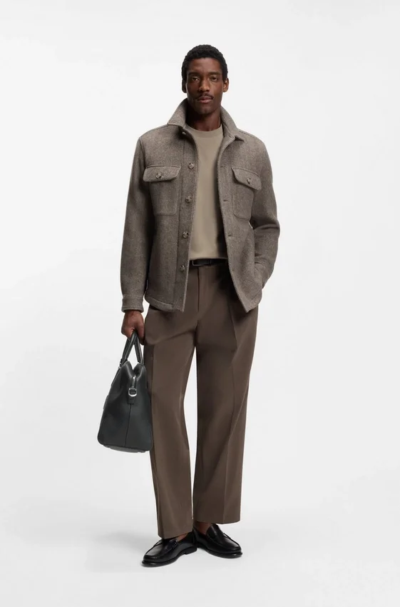 Grained-leather duffel bag with embossed logo Grained-leather duffel bag with embossed logo