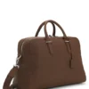 Grained-leather duffel bag with embossed logo Grained-leather duffel bag with embossed logo