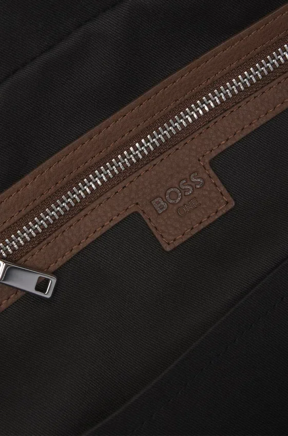 Grained-leather duffel bag with embossed logo Grained-leather duffel bag with embossed logo