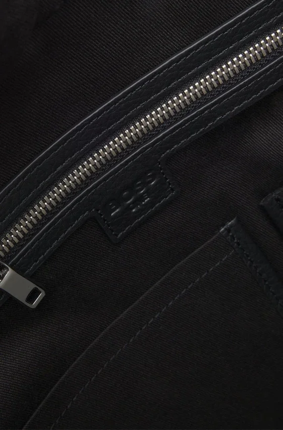 Grained-leather duffel bag with embossed logo Grained-leather duffel bag with embossed logo