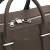 Grained-leather duffel bag with embossed logo Grained-leather duffel bag with embossed logo