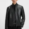 Grained-leather jacket in a slim fit Grained-leather jacket in a slim fit