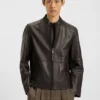 Grained-leather jacket in a slim fit Grained-leather jacket in a slim fit