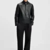 Grained-leather jacket in a slim fit Grained-leather jacket in a slim fit
