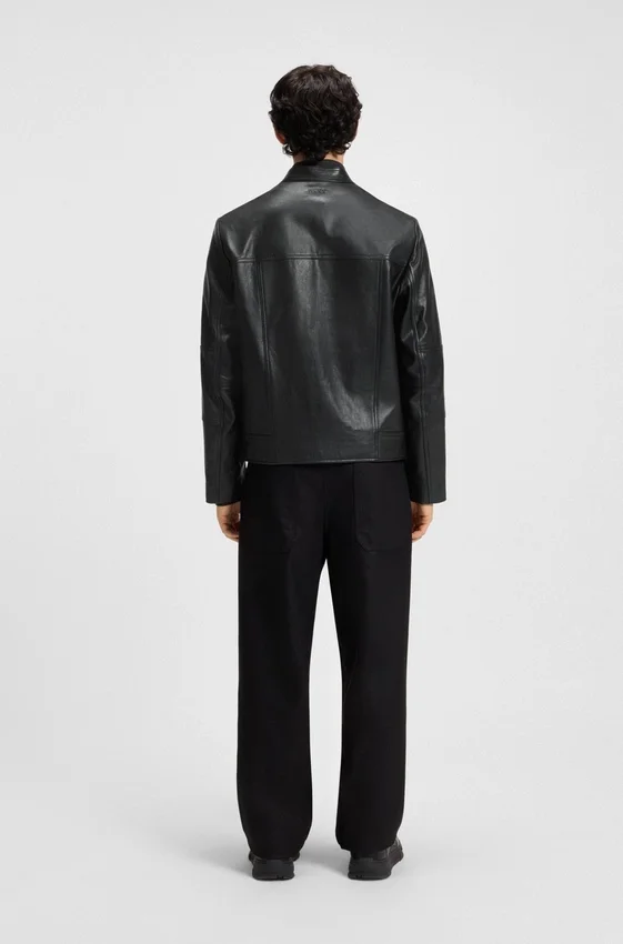 Grained-leather jacket in a slim fit Grained-leather jacket in a slim fit