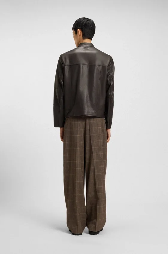 Grained-leather jacket in a slim fit Grained-leather jacket in a slim fit