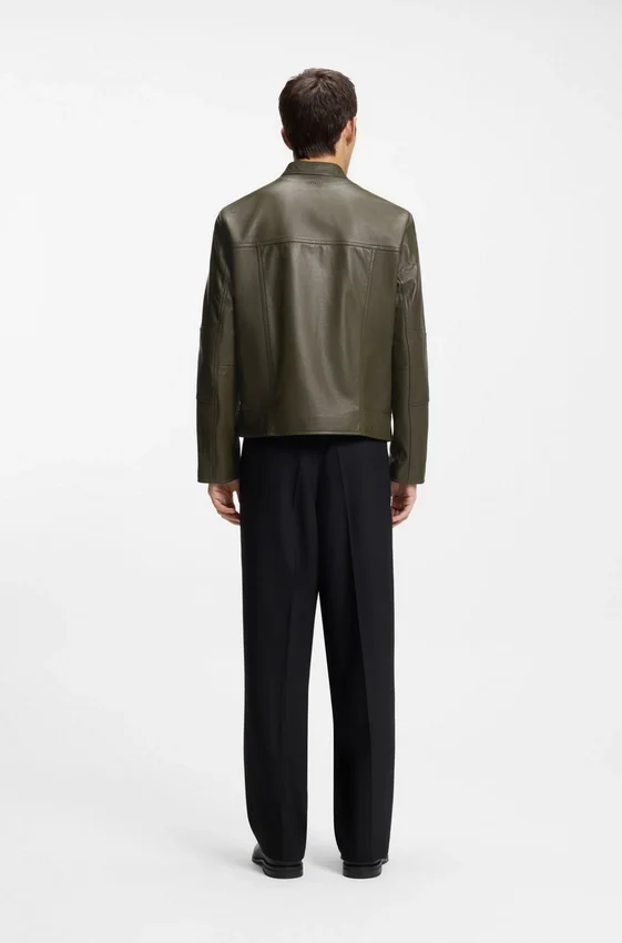 Grained-leather jacket in a slim fit Grained-leather jacket in a slim fit
