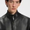 Grained-leather jacket in a slim fit Grained-leather jacket in a slim fit