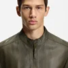 Grained-leather jacket in a slim fit Grained-leather jacket in a slim fit