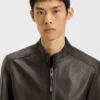 Grained-leather jacket in a slim fit Grained-leather jacket in a slim fit