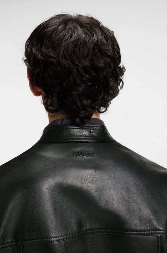 Grained-leather jacket in a slim fit Grained-leather jacket in a slim fit