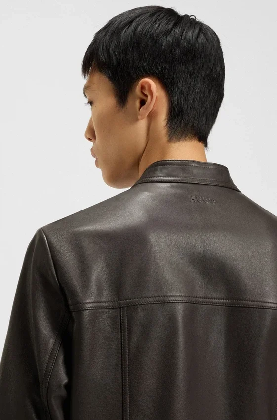 Grained-leather jacket in a slim fit Grained-leather jacket in a slim fit