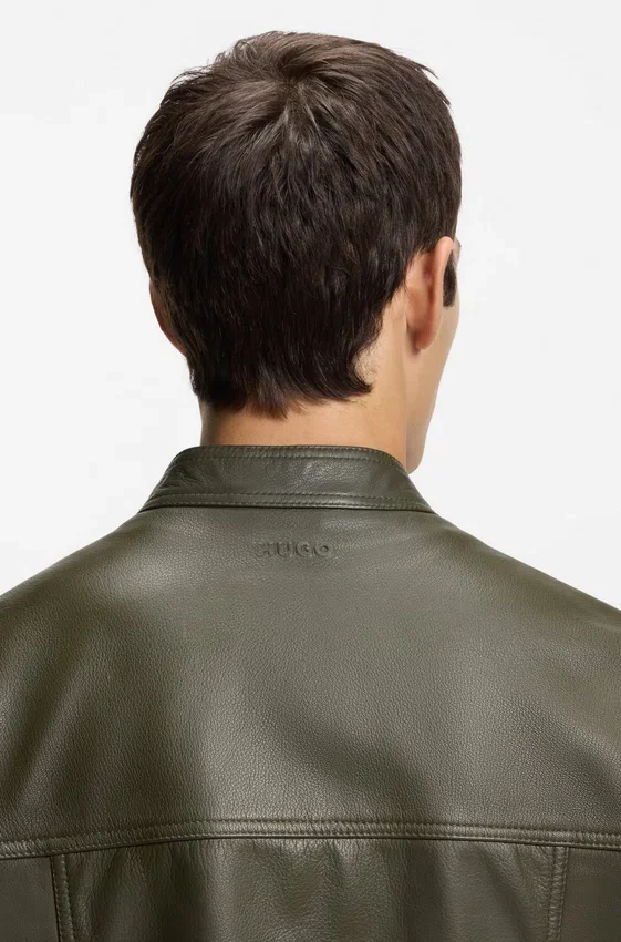 Grained-leather jacket in a slim fit Grained-leather jacket in a slim fit