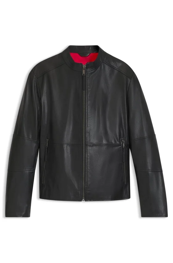 Grained-leather jacket in a slim fit Grained-leather jacket in a slim fit