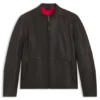 Grained-leather jacket in a slim fit Grained-leather jacket in a slim fit