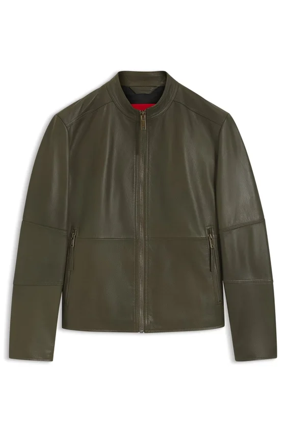 Grained-leather jacket in a slim fit Grained-leather jacket in a slim fit