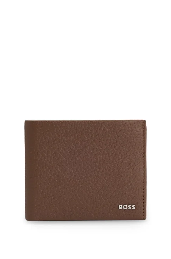 Grained-leather wallet with logo lettering Grained-leather wallet with logo lettering