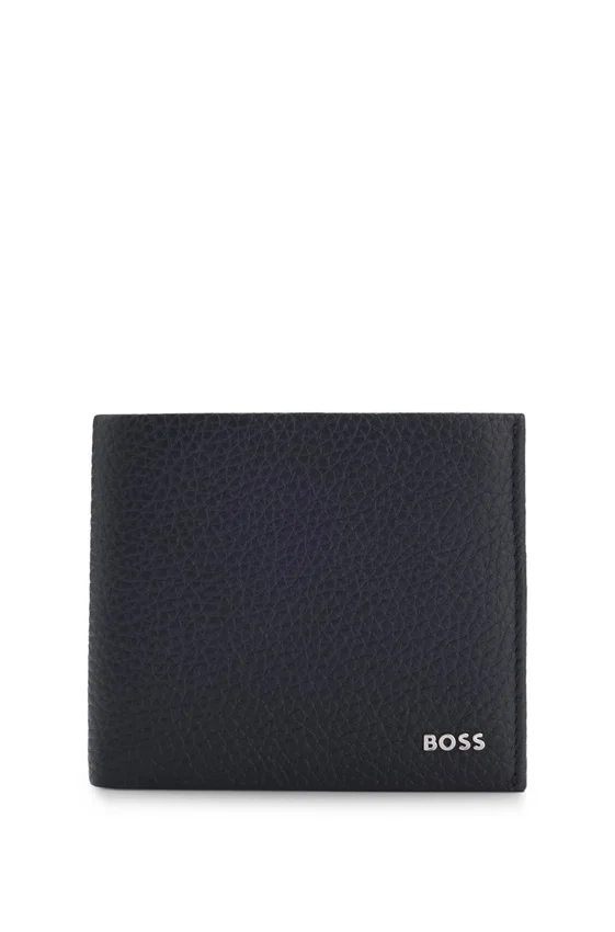 Grained-leather wallet with logo lettering Grained-leather wallet with logo lettering