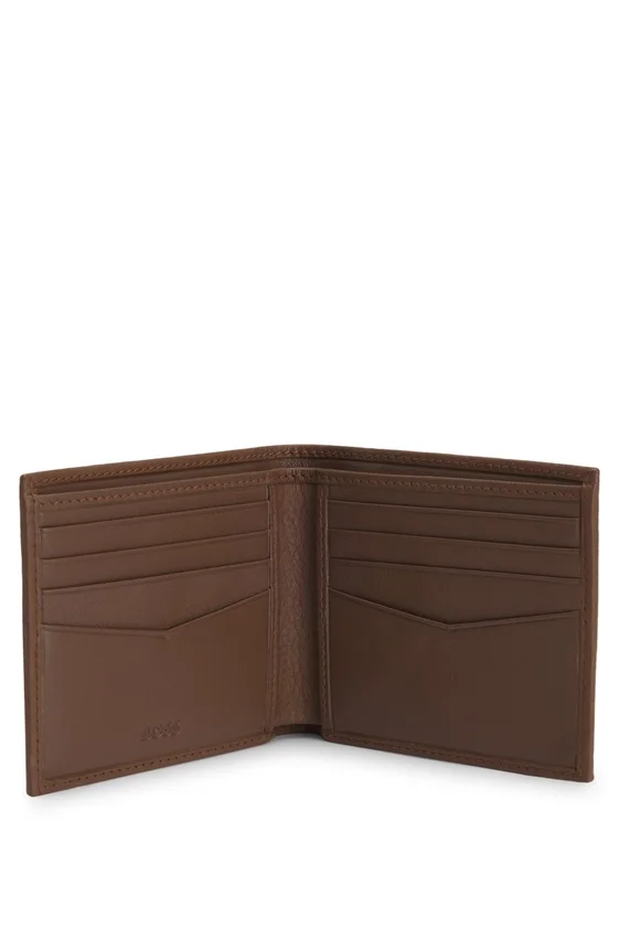 Grained-leather wallet with logo lettering Grained-leather wallet with logo lettering