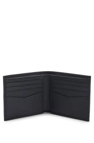 Grained-leather wallet with logo lettering