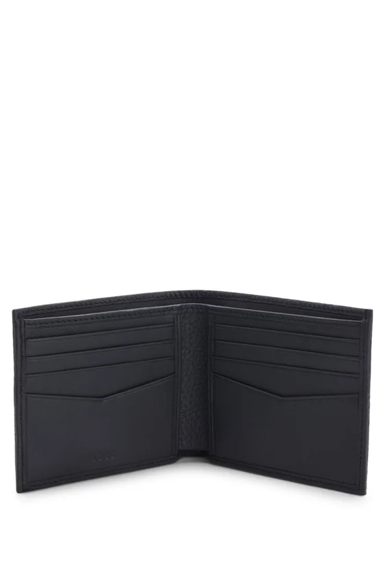Grained-leather wallet with logo lettering Grained-leather wallet with logo lettering