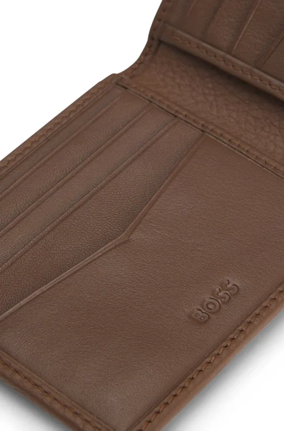 Grained-leather wallet with logo lettering Grained-leather wallet with logo lettering