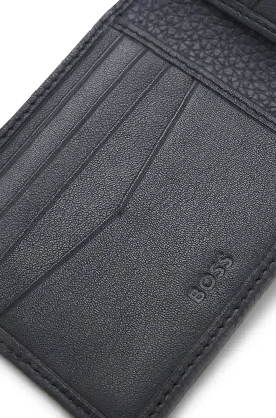 Grained-leather wallet with logo lettering Grained-leather wallet with logo lettering