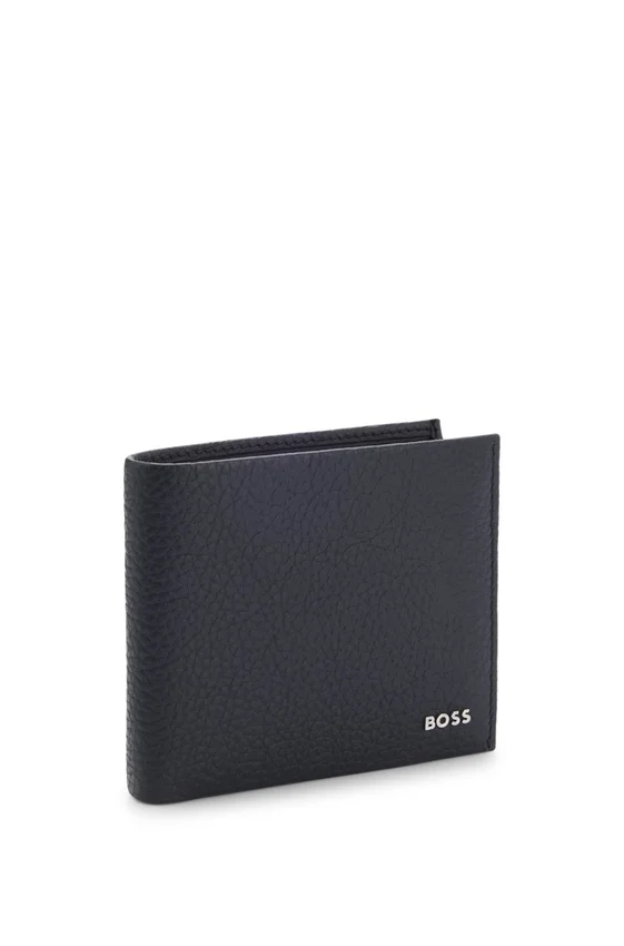 Grained-leather wallet with logo lettering Grained-leather wallet with logo lettering