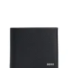 Grained-leather wallet with metal logo lettering Grained-leather wallet with metal logo lettering