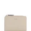 Grained-leather wallet with metallic logo lettering