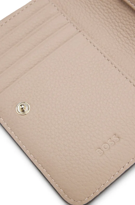 Grained-leather wallet with metallic logo lettering Grained-leather wallet with metallic logo lettering