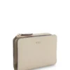 Grained-leather wallet with metallic logo lettering
