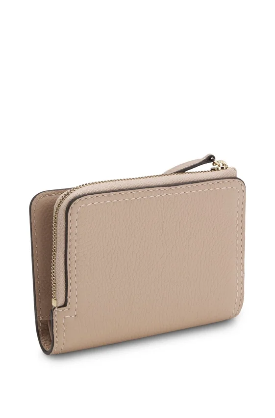 Grained-leather wallet with metallic logo lettering Grained-leather wallet with metallic logo lettering