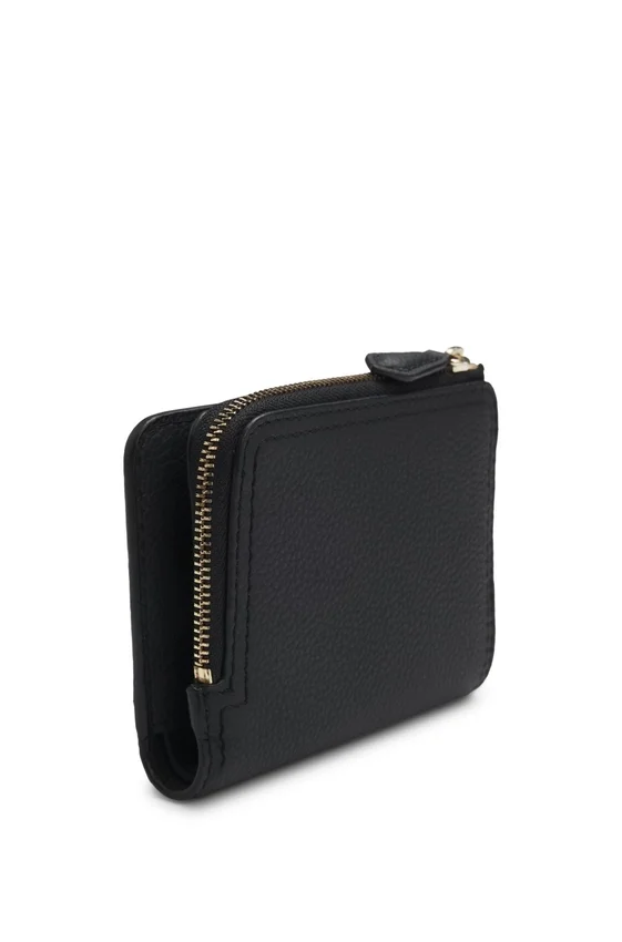 Grained-leather wallet with metallic logo lettering Grained-leather wallet with metallic logo lettering