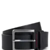 Grainy embossed-leather belt with brushed metal hardware Grainy embossed-leather belt with brushed metal hardware