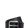 Grainy embossed-leather belt with brushed metal hardware Grainy embossed-leather belt with brushed metal hardware