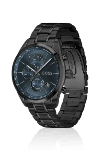 Grand Prix 44 chronograph watch with blue dial