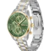 GRAND TOUR LADIES Two-tone watch with green dial and five-link bracelet GRAND TOUR LADIES Two-tone watch with green dial and five-link bracelet
