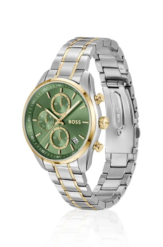 GRAND TOUR LADIES Two-tone watch with green dial and five-link bracelet GRAND TOUR LADIES Two-tone watch with green dial and five-link bracelet