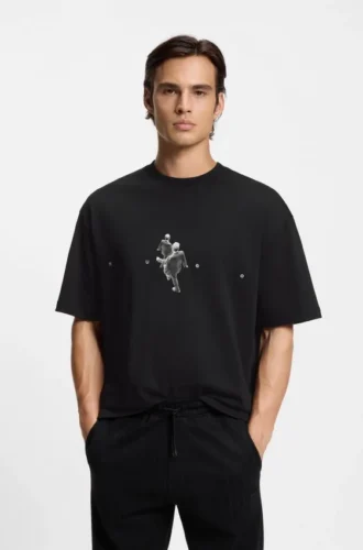 Graphic-artwork T-shirt in cotton jersey