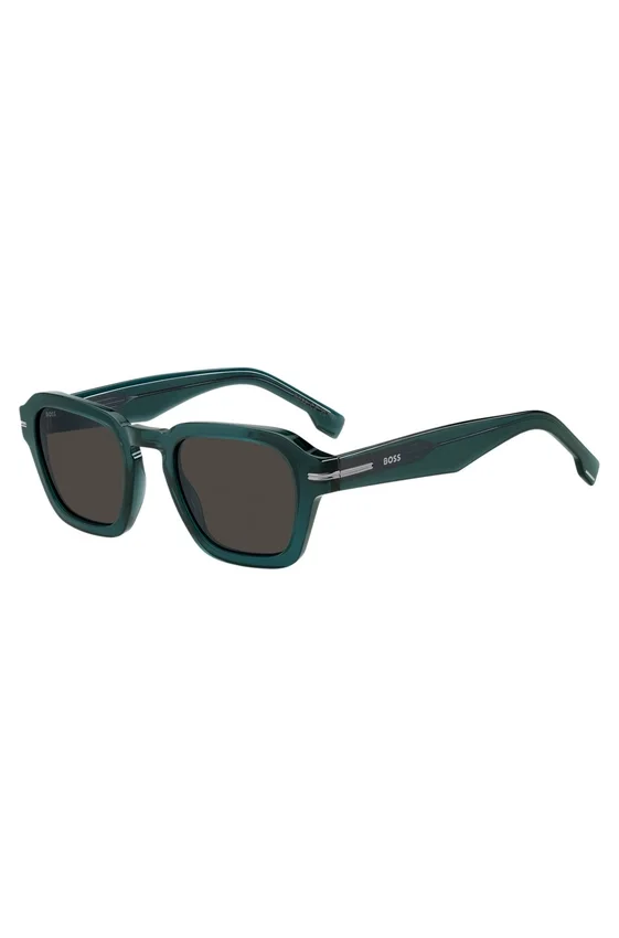 Green acetate sunglasses with temple logo Green acetate sunglasses with temple logo