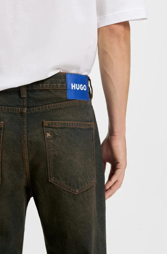Green-cast regular-fit jeans in rigid denim Green-cast regular-fit jeans in rigid denim