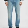 Green-cast slim-fit jeans in stretch denim