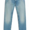 Green-cast slim-fit jeans in stretch denim