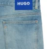 Green-cast slim-fit jeans in stretch denim