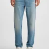 Green-cast tapered-fit jeans in stretch denim Green-cast tapered-fit jeans in stretch denim