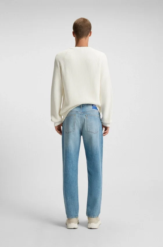 Green-cast tapered-fit jeans in stretch denim Green-cast tapered-fit jeans in stretch denim