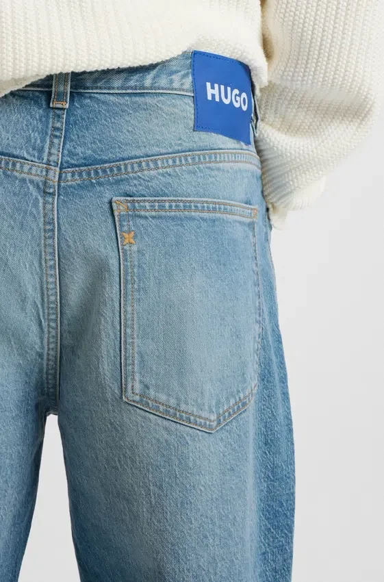 Green-cast tapered-fit jeans in stretch denim Green-cast tapered-fit jeans in stretch denim