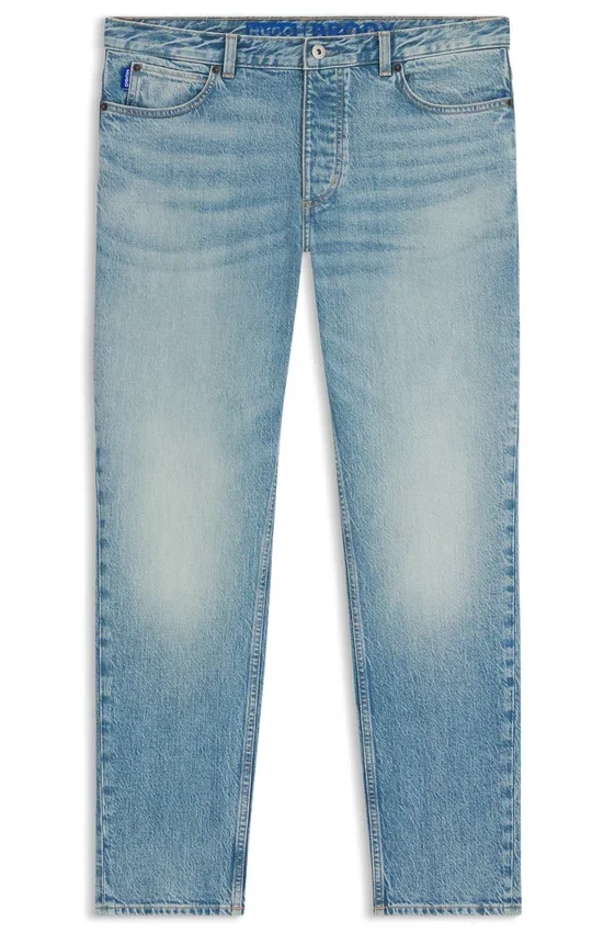Green-cast tapered-fit jeans in stretch denim Green-cast tapered-fit jeans in stretch denim