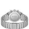 Green-dial chronograph watch in silver-tone steel